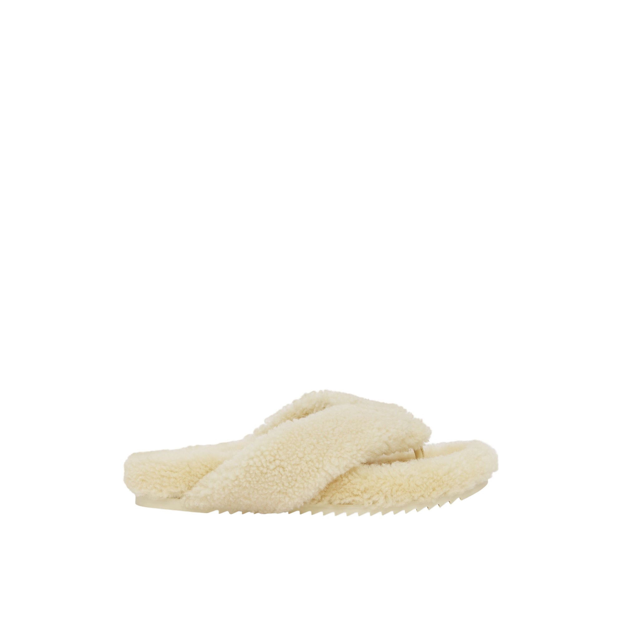 Claquettes en shearling avec logo - Vanilla