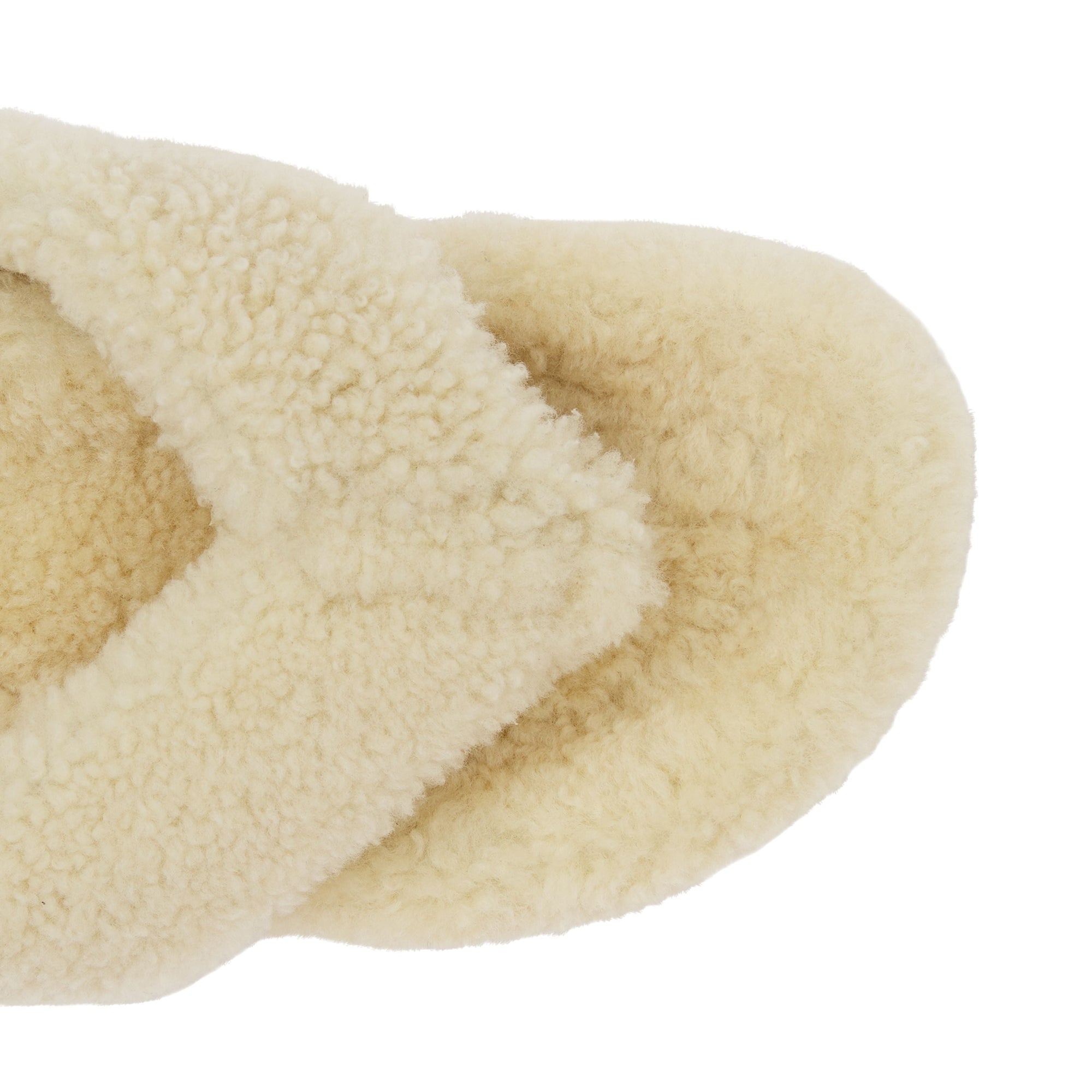 Claquettes en shearling avec logo - Vanilla