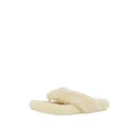 Claquettes en shearling avec logo - Vanilla