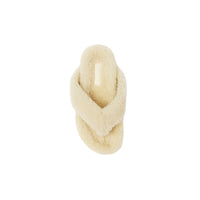 Claquettes en shearling avec logo - Vanilla
