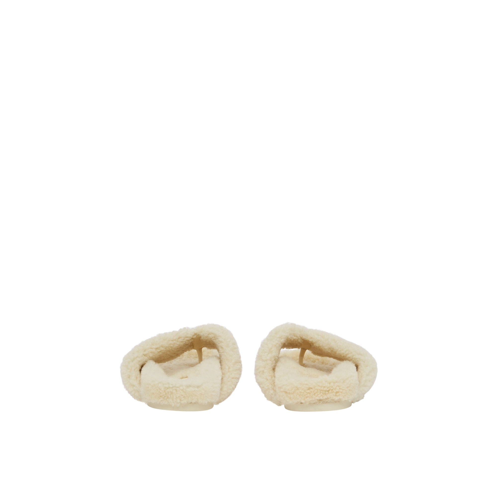 Claquettes en shearling avec logo - Vanilla