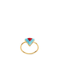 Bague Rainbow - Turquoise & Rouge