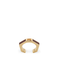 Bague baguette FF - Doré & Beaujolais