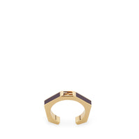 Bague baguette FF - Doré & Violet