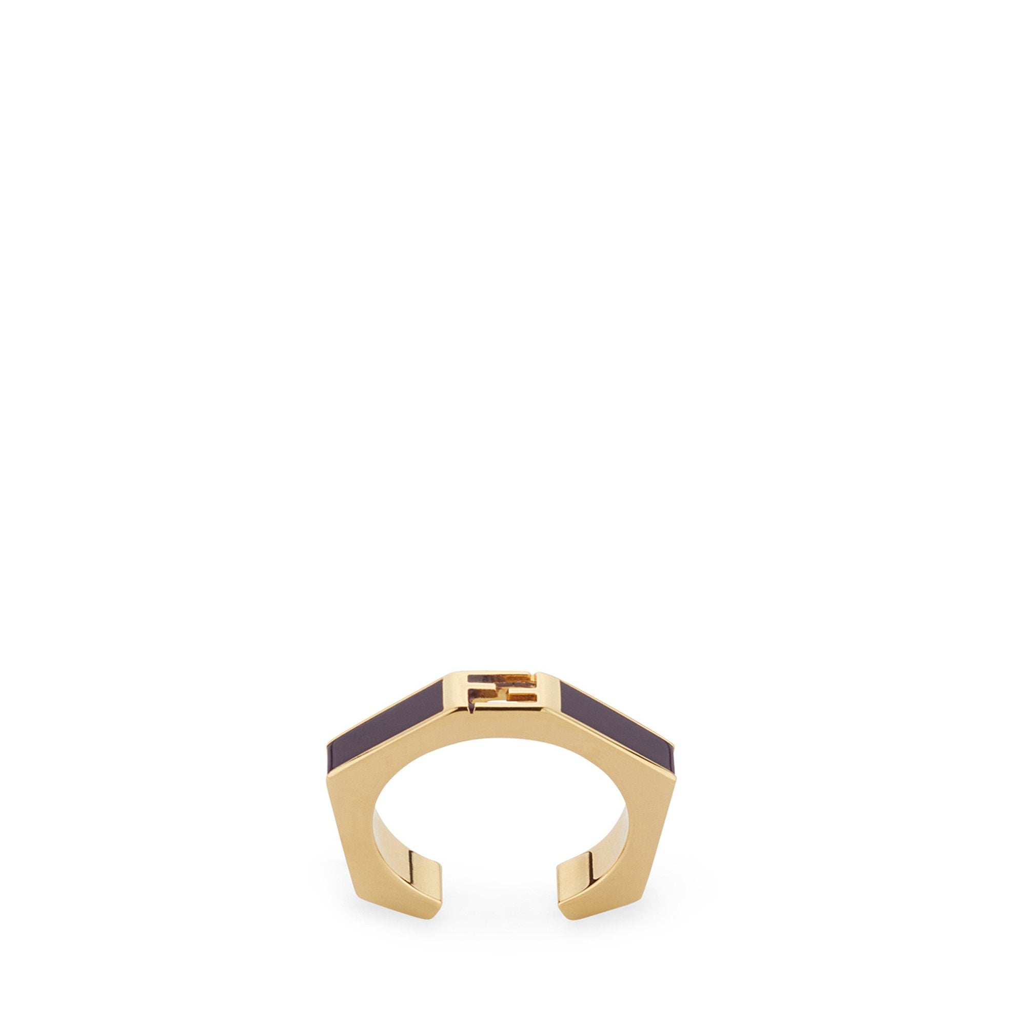 Bague baguette FF - Doré & Violet