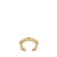 Bague baguette FF - Doré & Rose