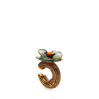 Mono boucle d’oreilles flowers - Doré & Vert D'Eau