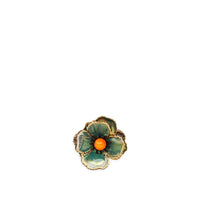 Mono boucle d’oreilles flowers - Doré & Vert D'Eau