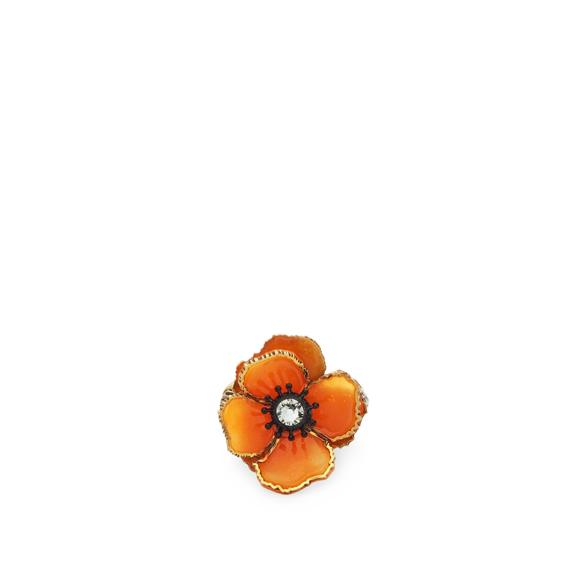 Mono boucle d’oreilles flowers - Doré & Orange
