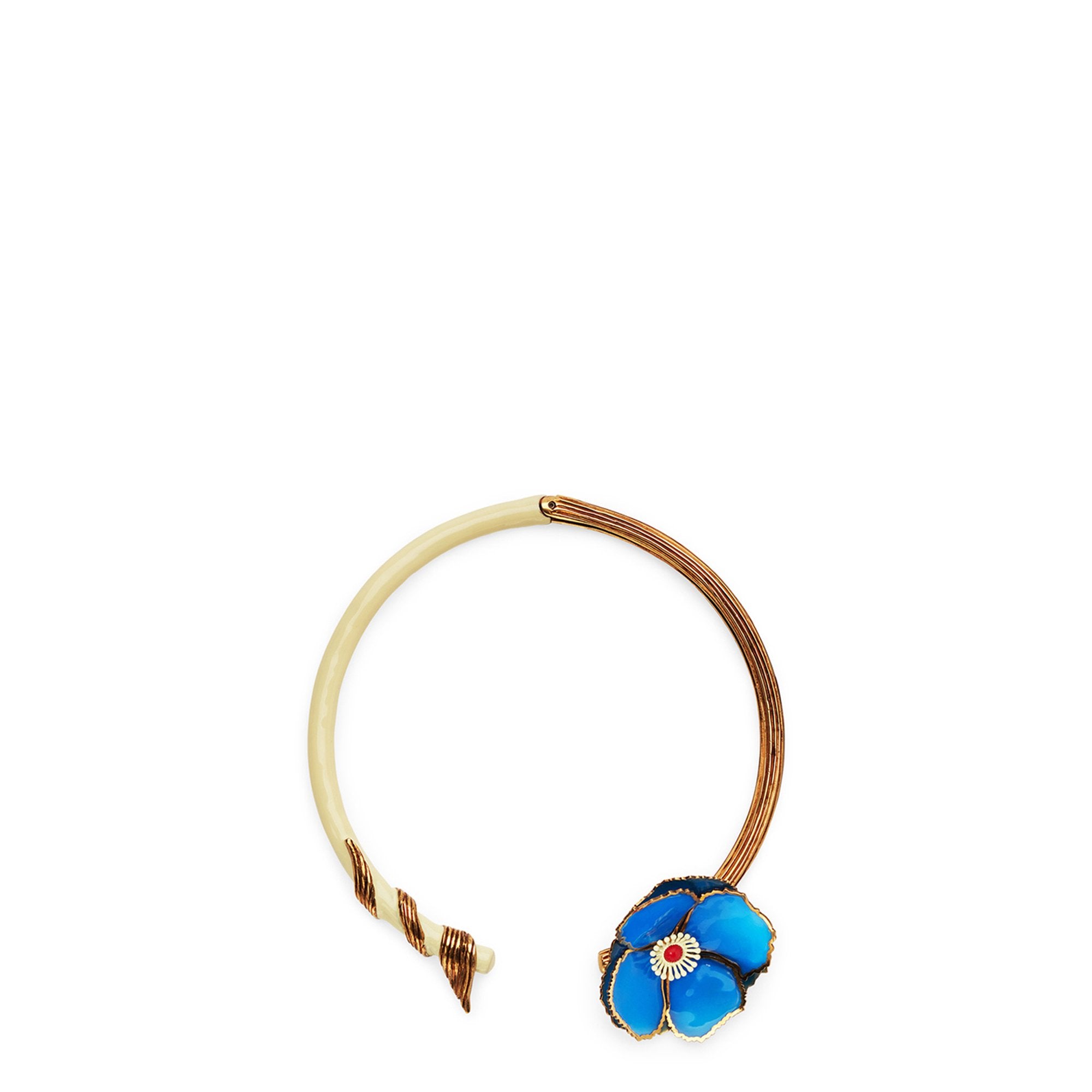 Collier flowers - Doré & Bleu Roi