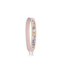 Bandoulière de sac Strap You flower en python - Rose
