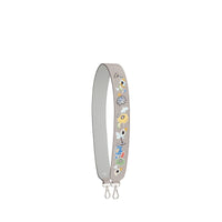 Bandoulière de sac Strap You flower en python - Gris