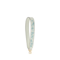 Bandoulière de sac Strap You double en python - Blanc & Turquoise