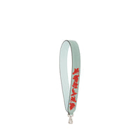 Bandoulière de sac Strap You brodé en python - Turquoise & Rouge