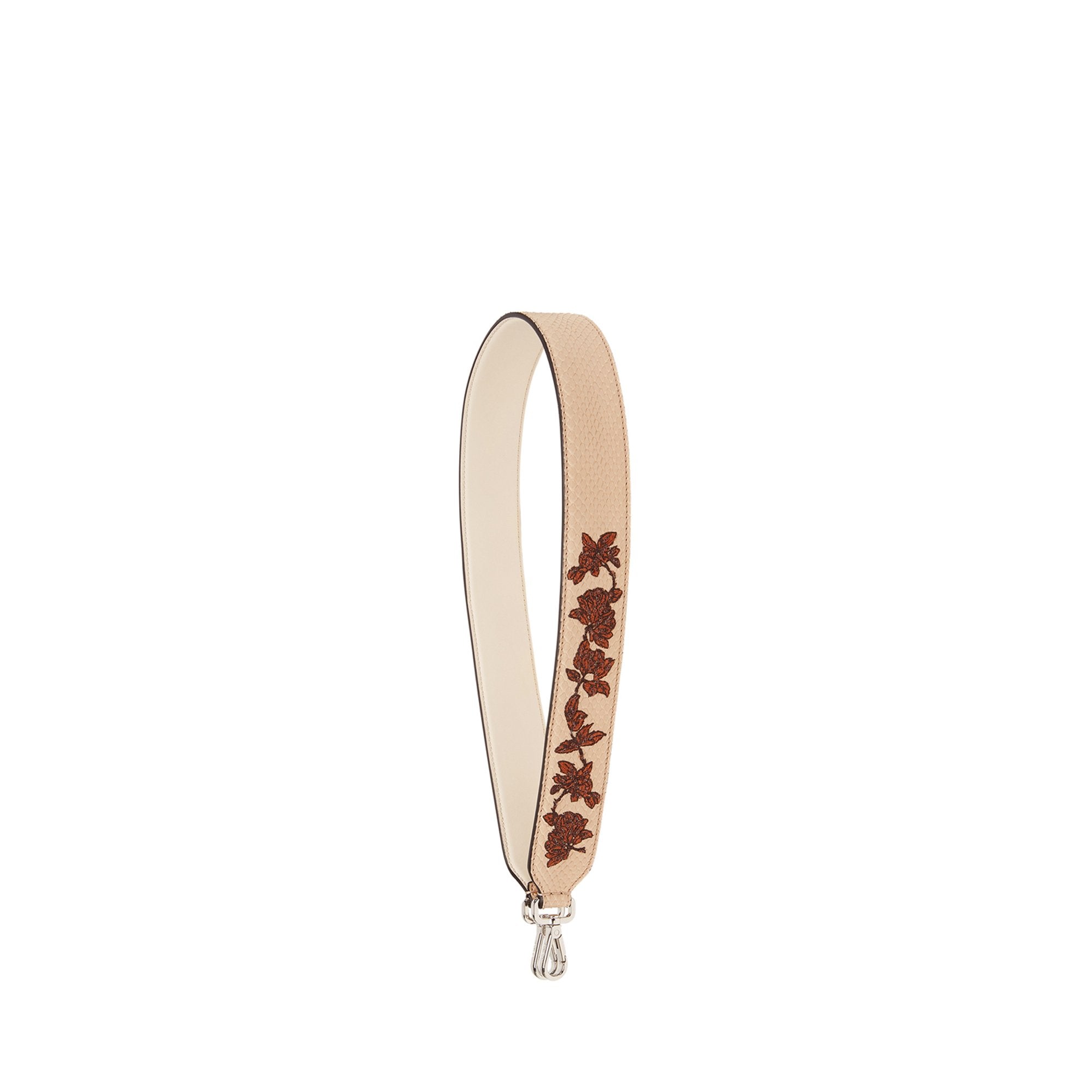 Bandoulière de sac Strap You brodé en python - Beige