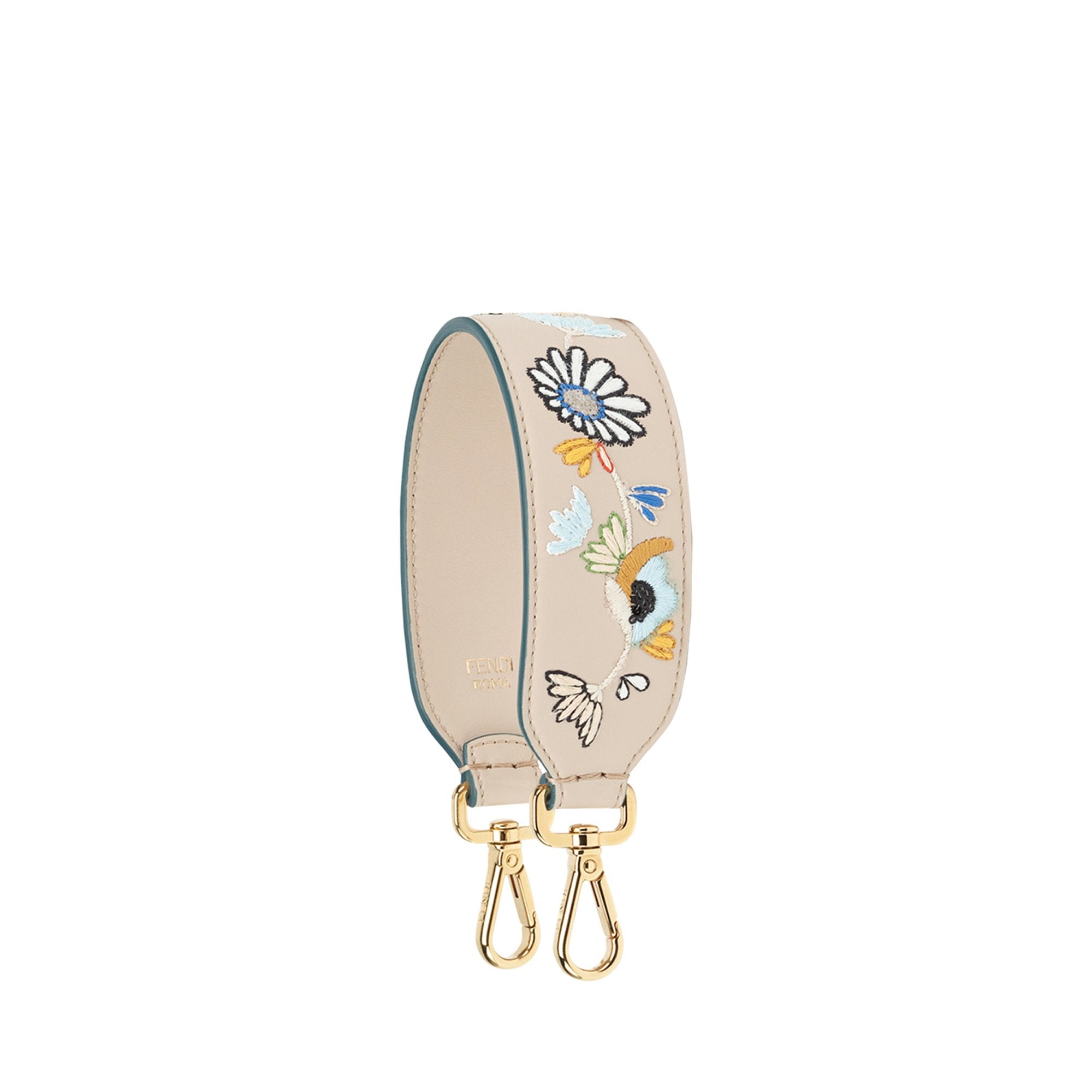 Mini Bandoulière de sac Strap You flowers - Beige