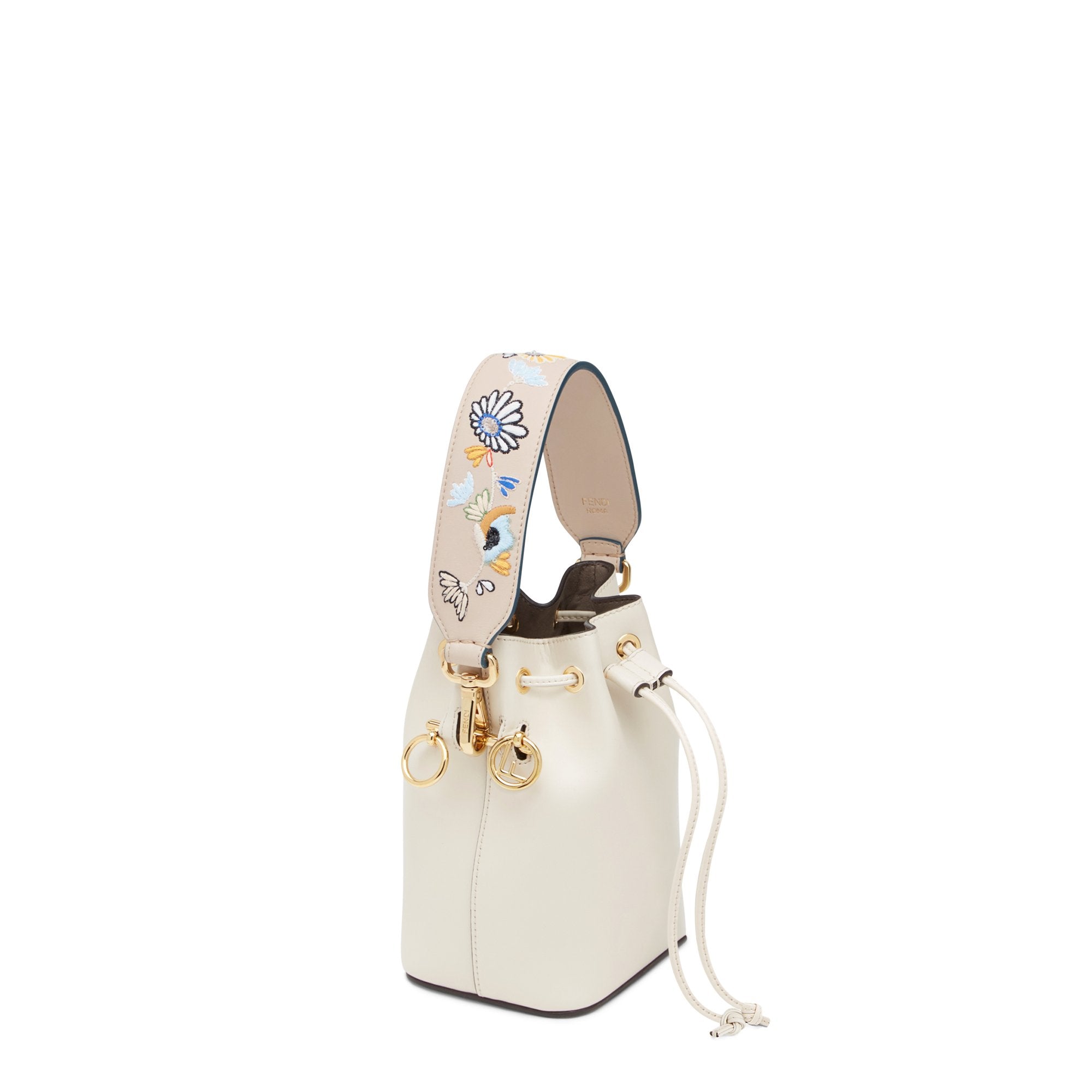 Mini Bandoulière de sac Strap You flowers - Beige