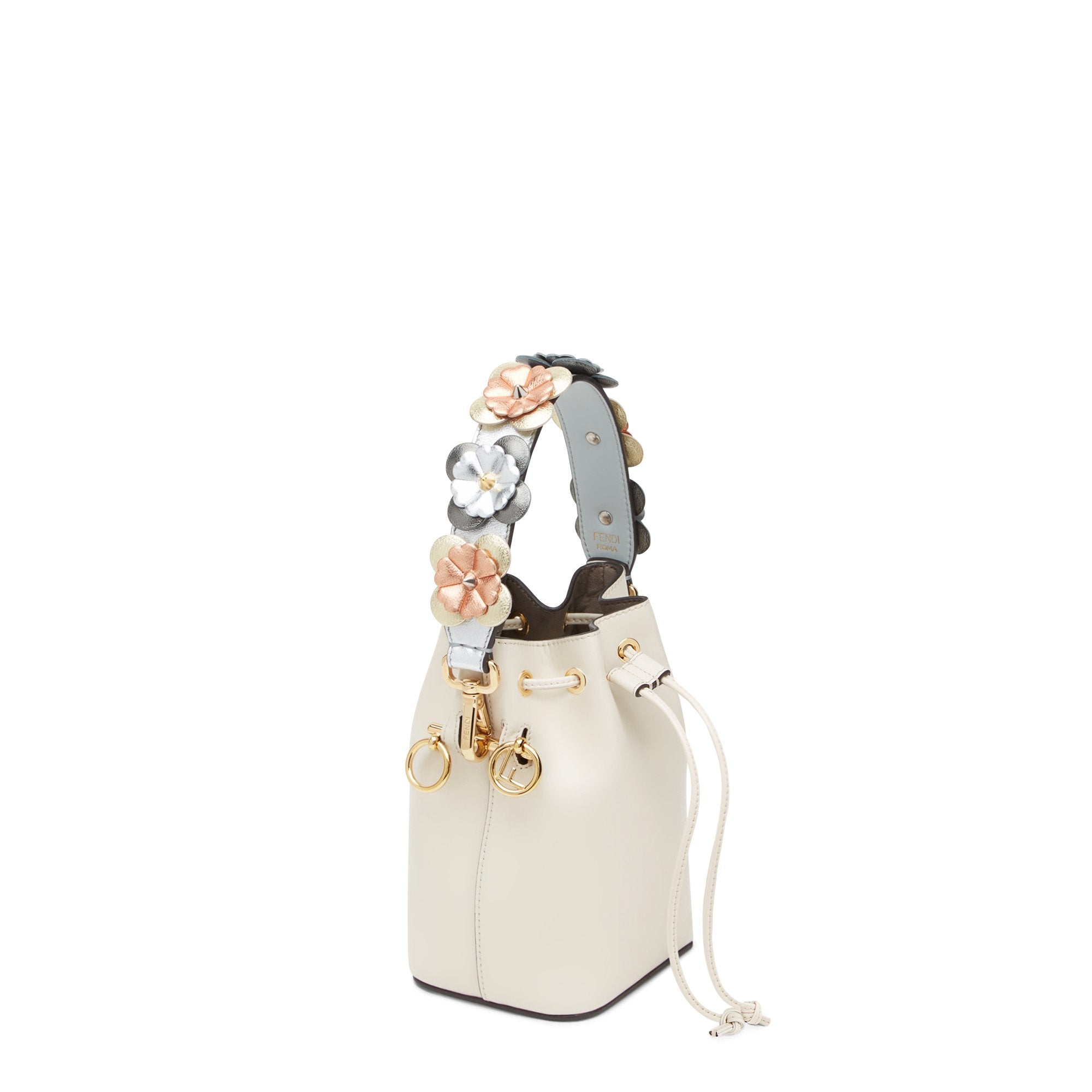 Mini Bandoulière de sac Strap You relief flowers  - Multicolore