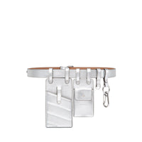 Ceinture multifonction en cuir - Argent