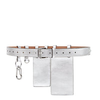 Ceinture multifonction en cuir - Argent