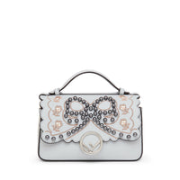 Mini sac FF en cuir - Gris perle