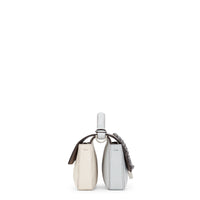 Mini sac FF en cuir - Gris perle