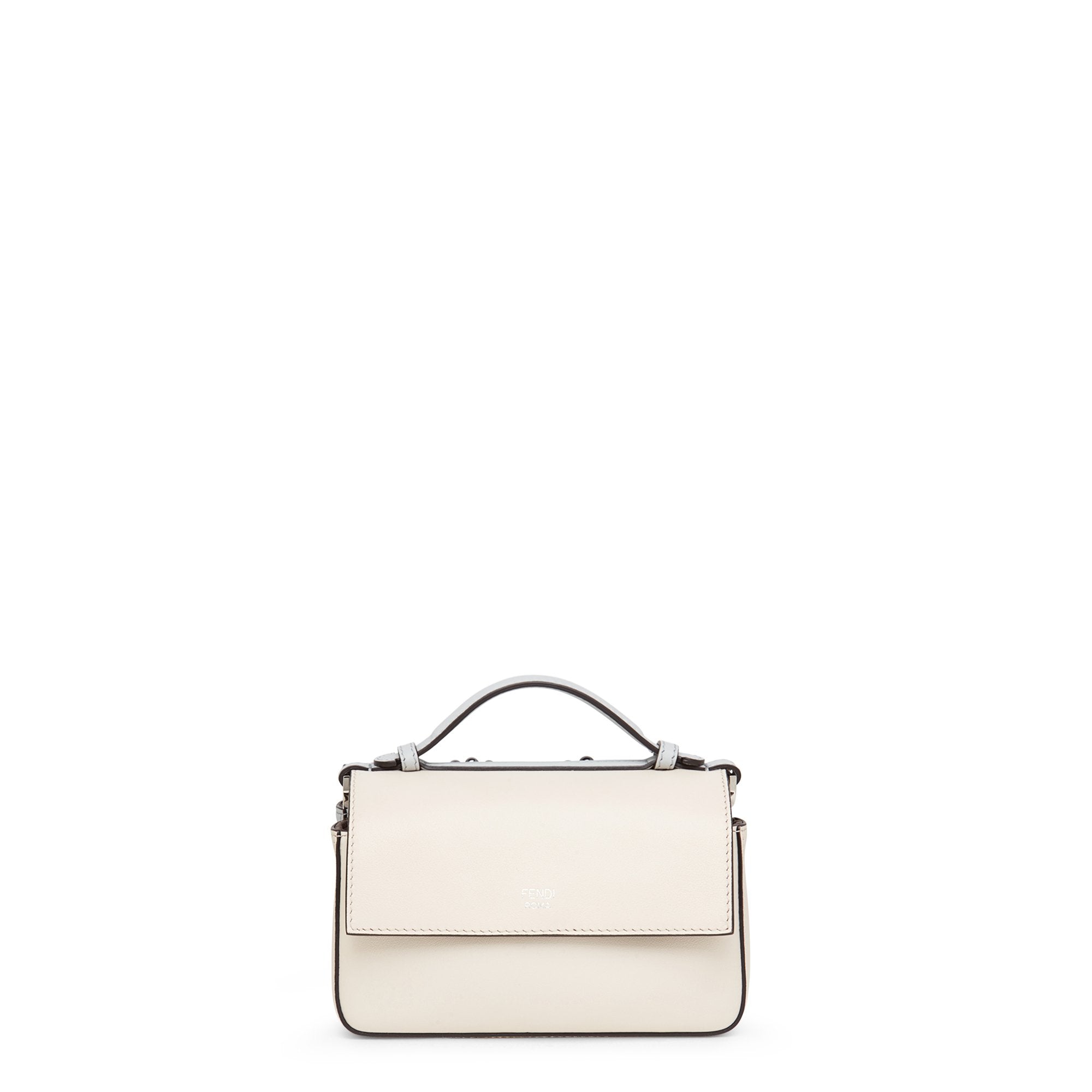 Mini sac FF en cuir - Gris perle