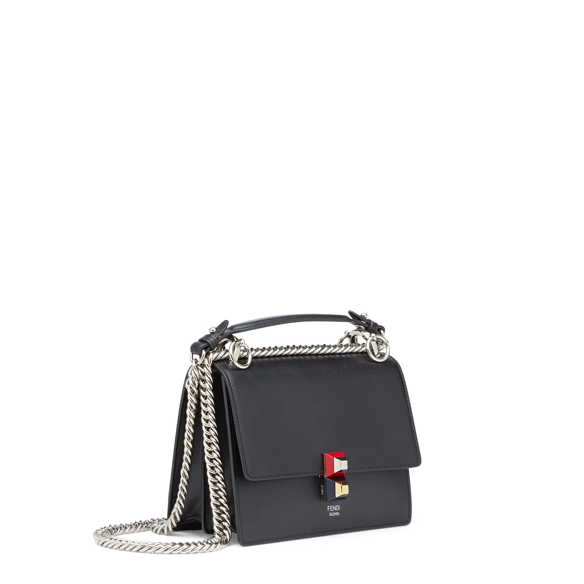 Sac petit Kan I en cuir - Noir & Multicolore