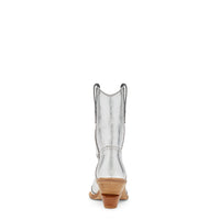 Santiags pointues en cuir - Argent