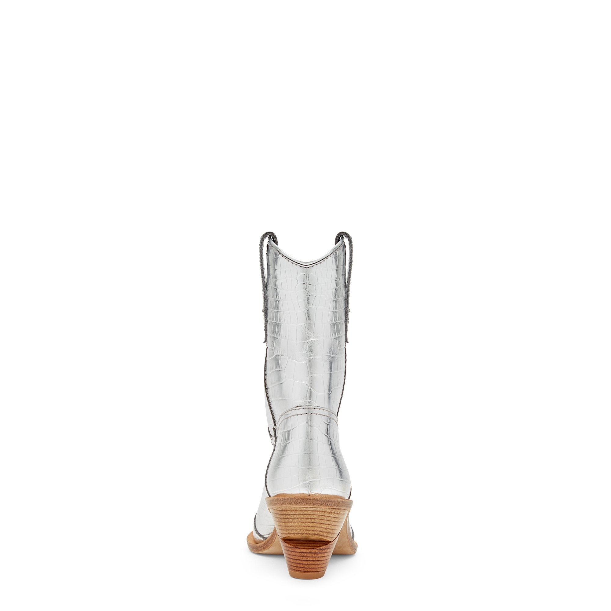 Santiags pointues en cuir - Argent