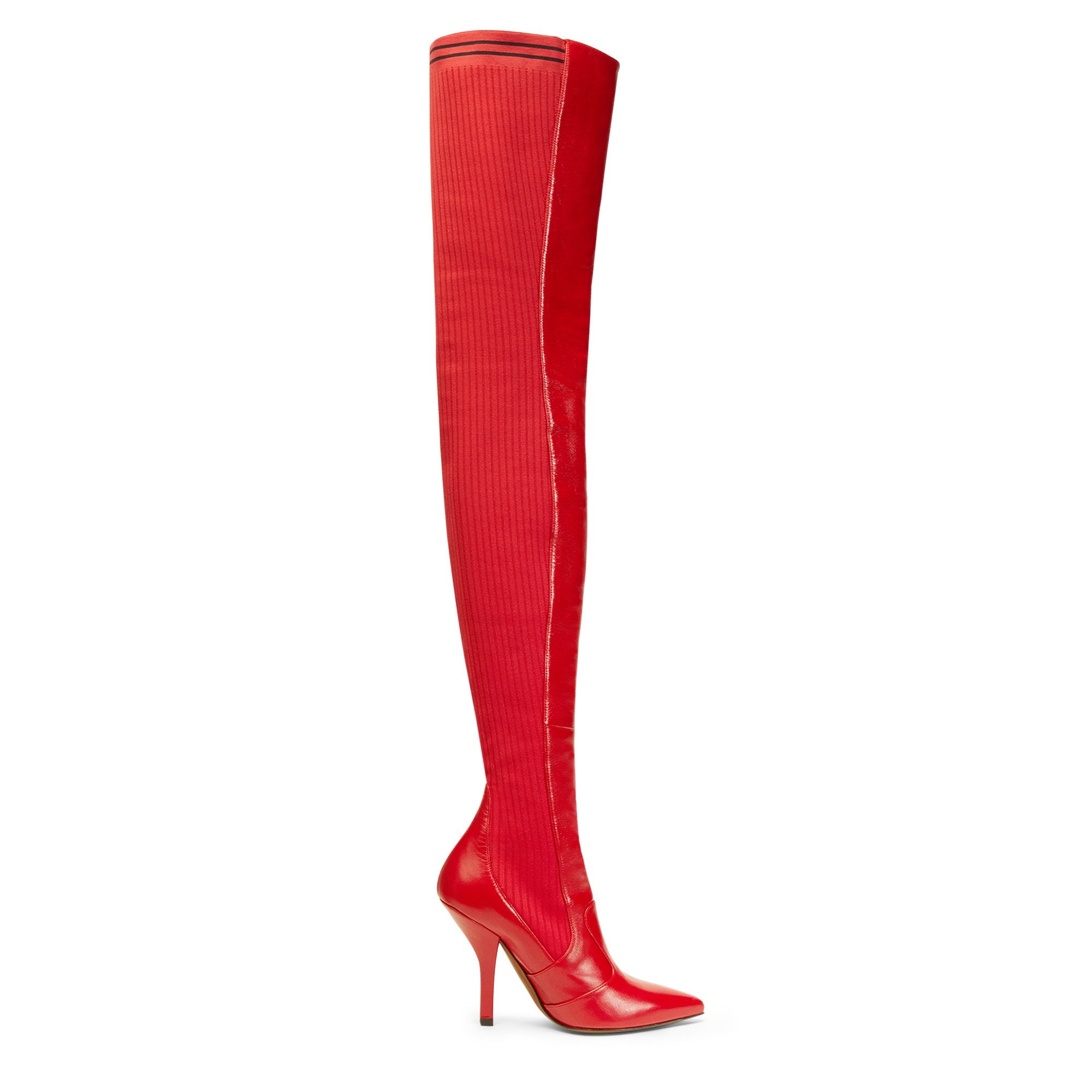 Cuissardes Rockoko en cuir - Rouge