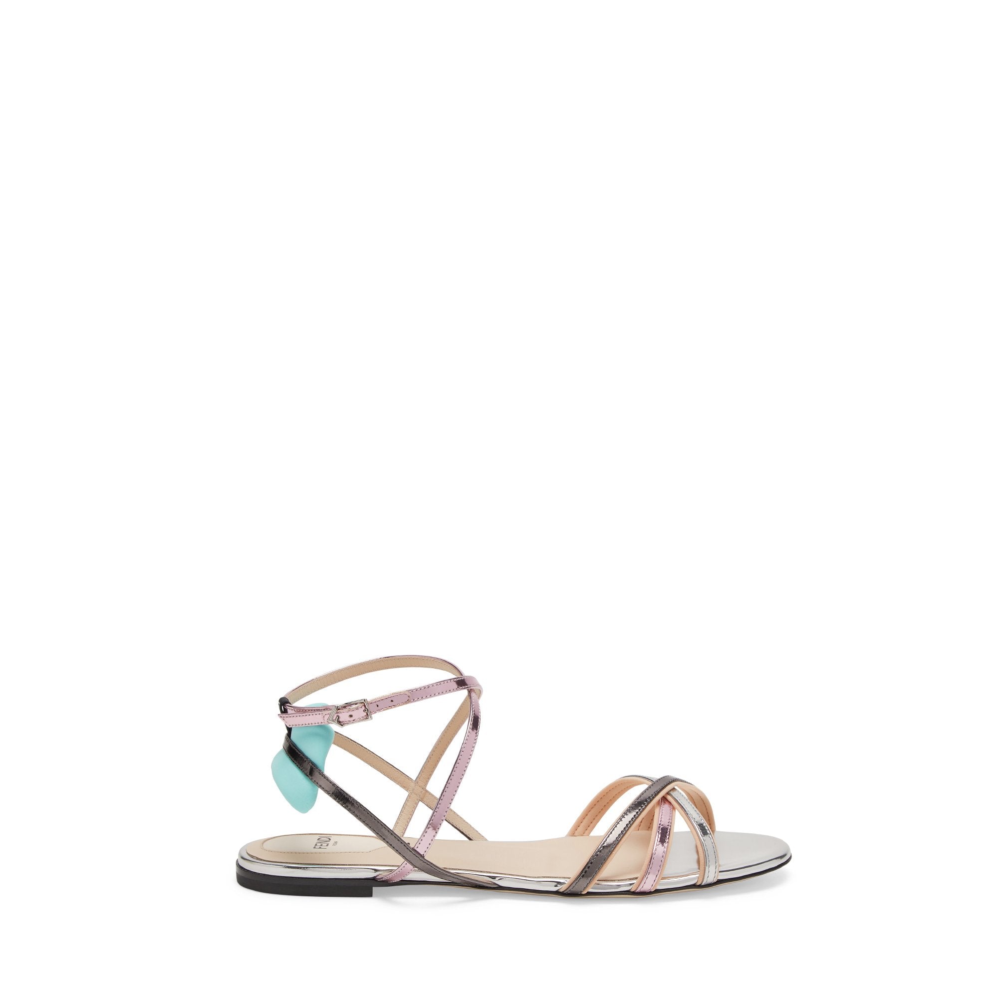 Sandales colibrì en cuir - Multicolore argenté