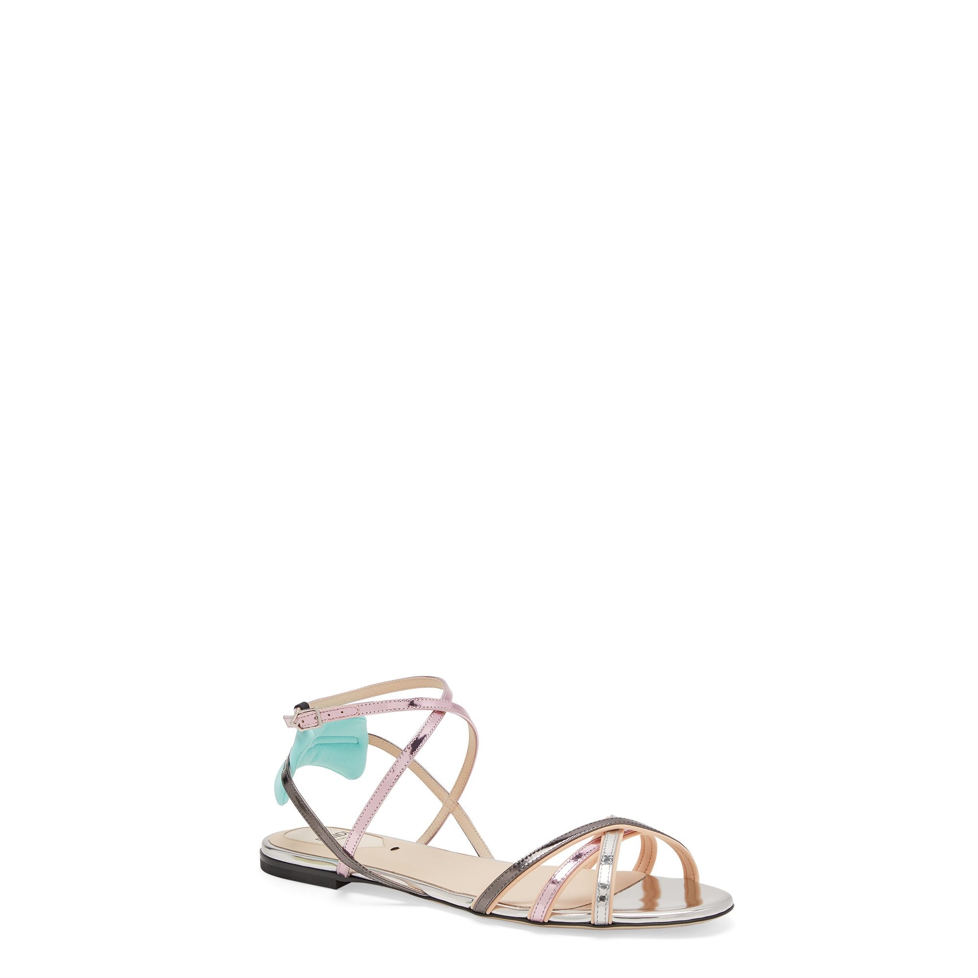 Sandales colibrì en cuir - Multicolore argenté