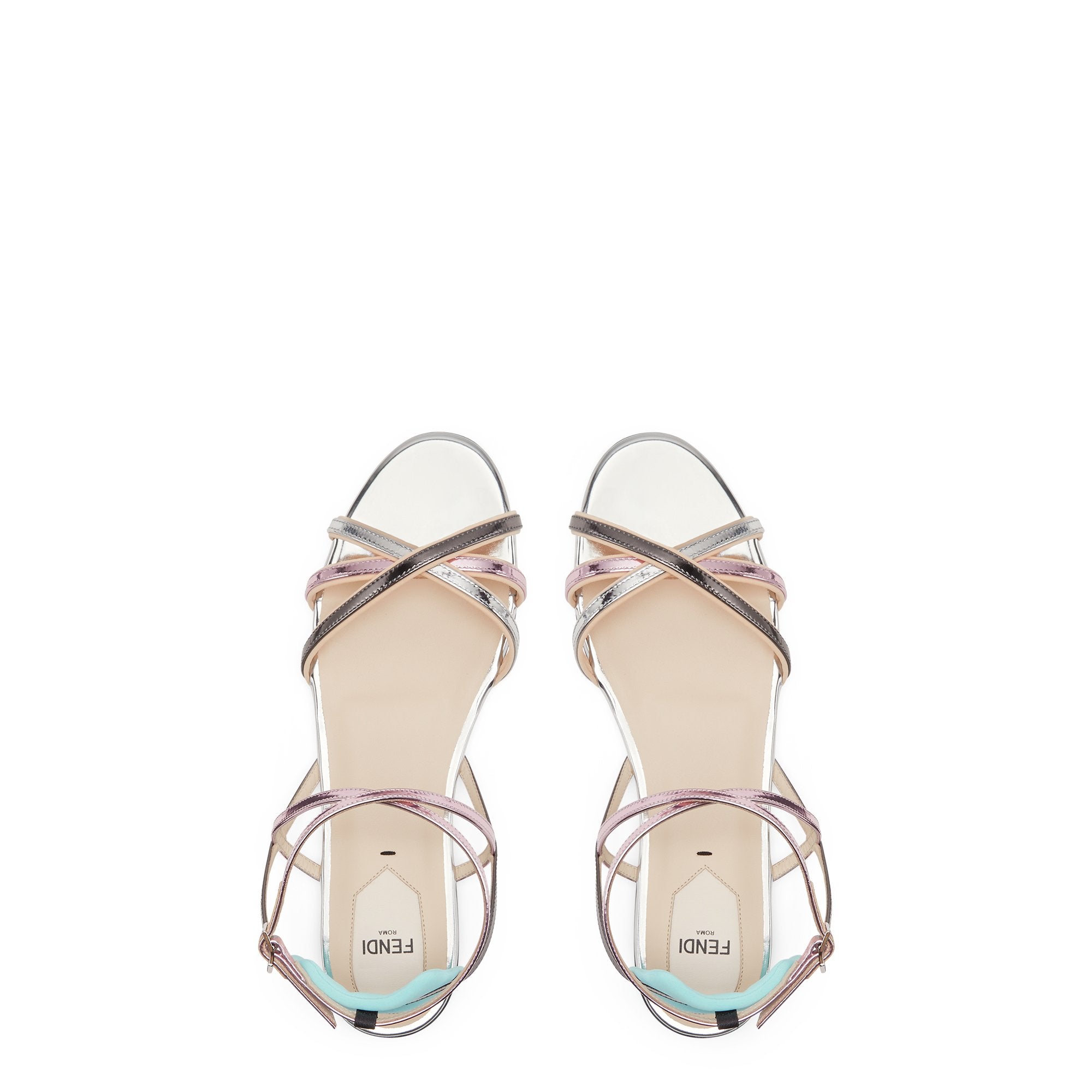 Sandales colibrì en cuir - Multicolore argenté