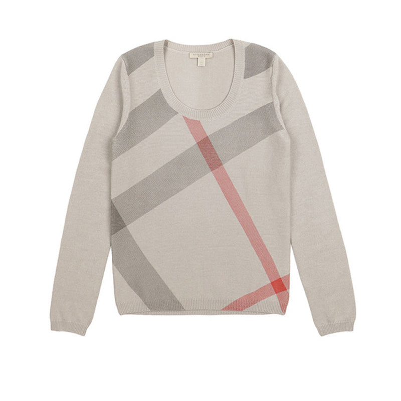 Pull en laine et cachemire avec touches de check - New Classic Check