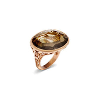 Bague Arabesque en Or Rose 18K & Quartz Fumé