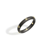 Bague Titanio en Or Rose 18K & Diamant Brun et Titane