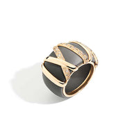 Bague Titanio en Or Rose 18K & Diamant Brun et Titane