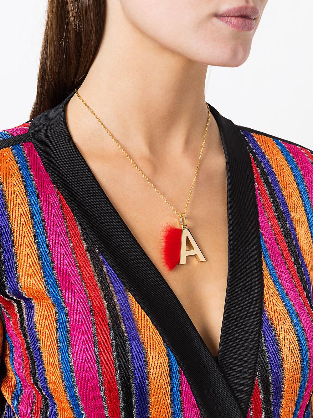 Pendentif Abclick « Z » - Doré & Rouge