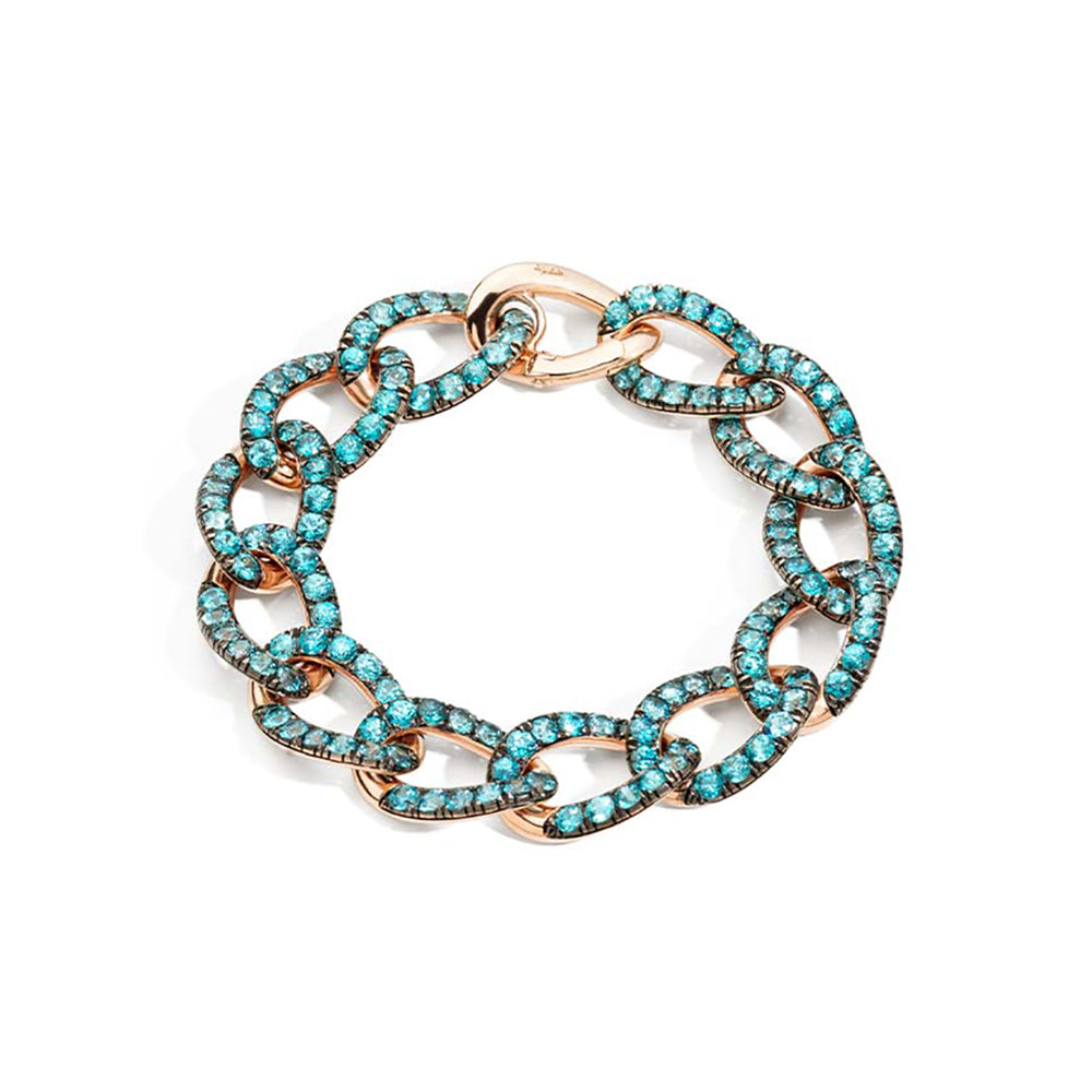 Bracelet Tango en Or Rose 18K & Zircon Bleue