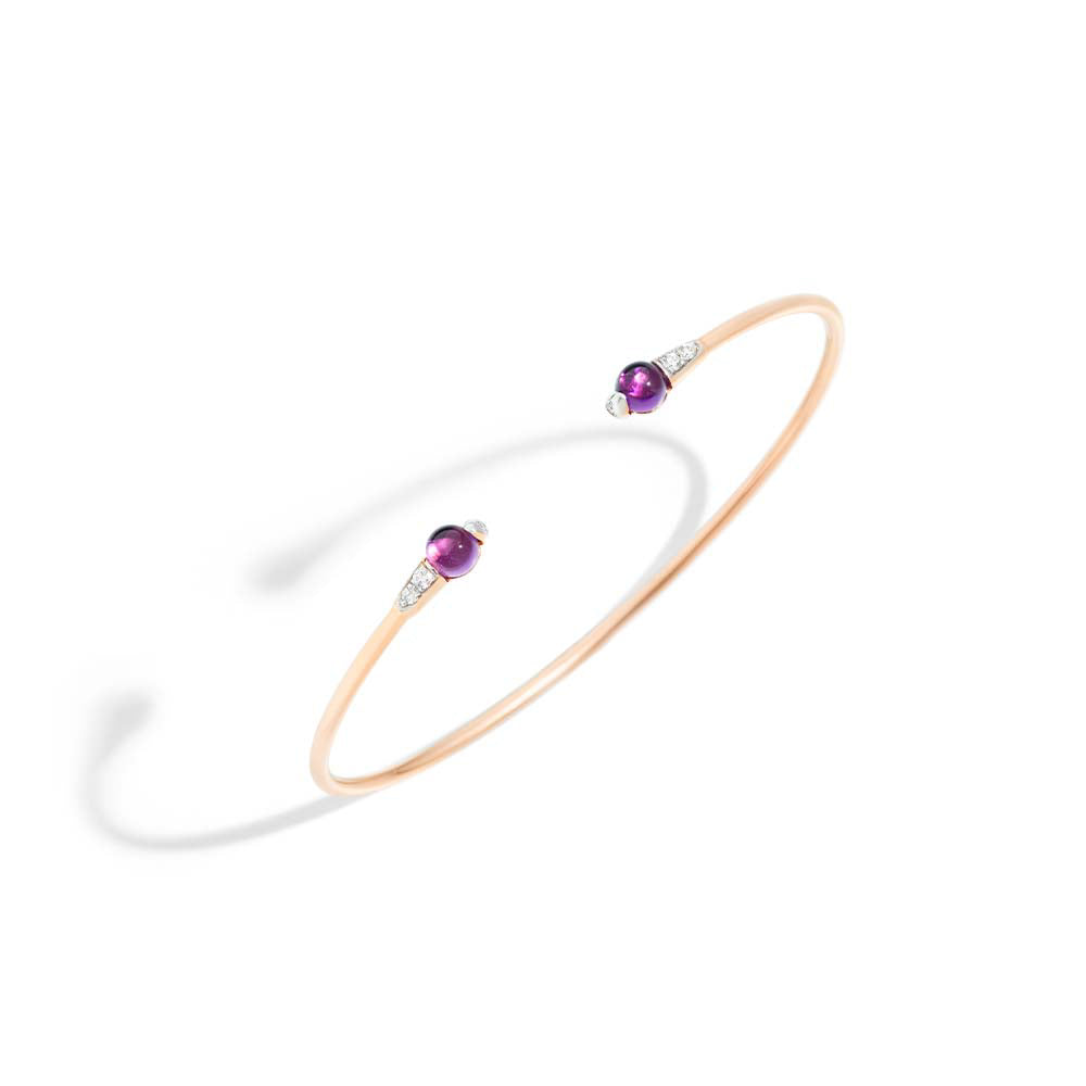 Bracelet M'Ama Non M'Ama en Or Rose 18K & Diamant Blanc et Améthyste