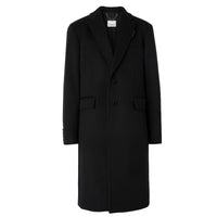 Manteau ajusté en laine et cachemire mélangés - Black