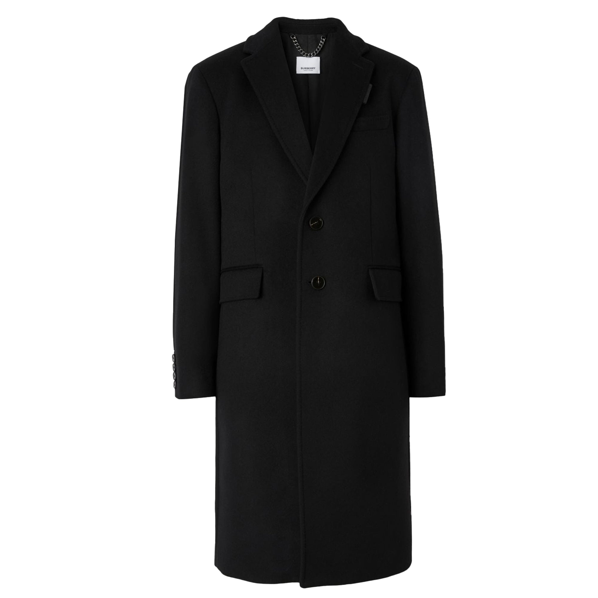 Manteau ajusté en laine et cachemire mélangés - Black