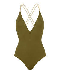 Maillot une pièce décolleté Blondi - Croco & Doré