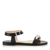 CITY SANDAL FLAT WITH JEWEL - Noir