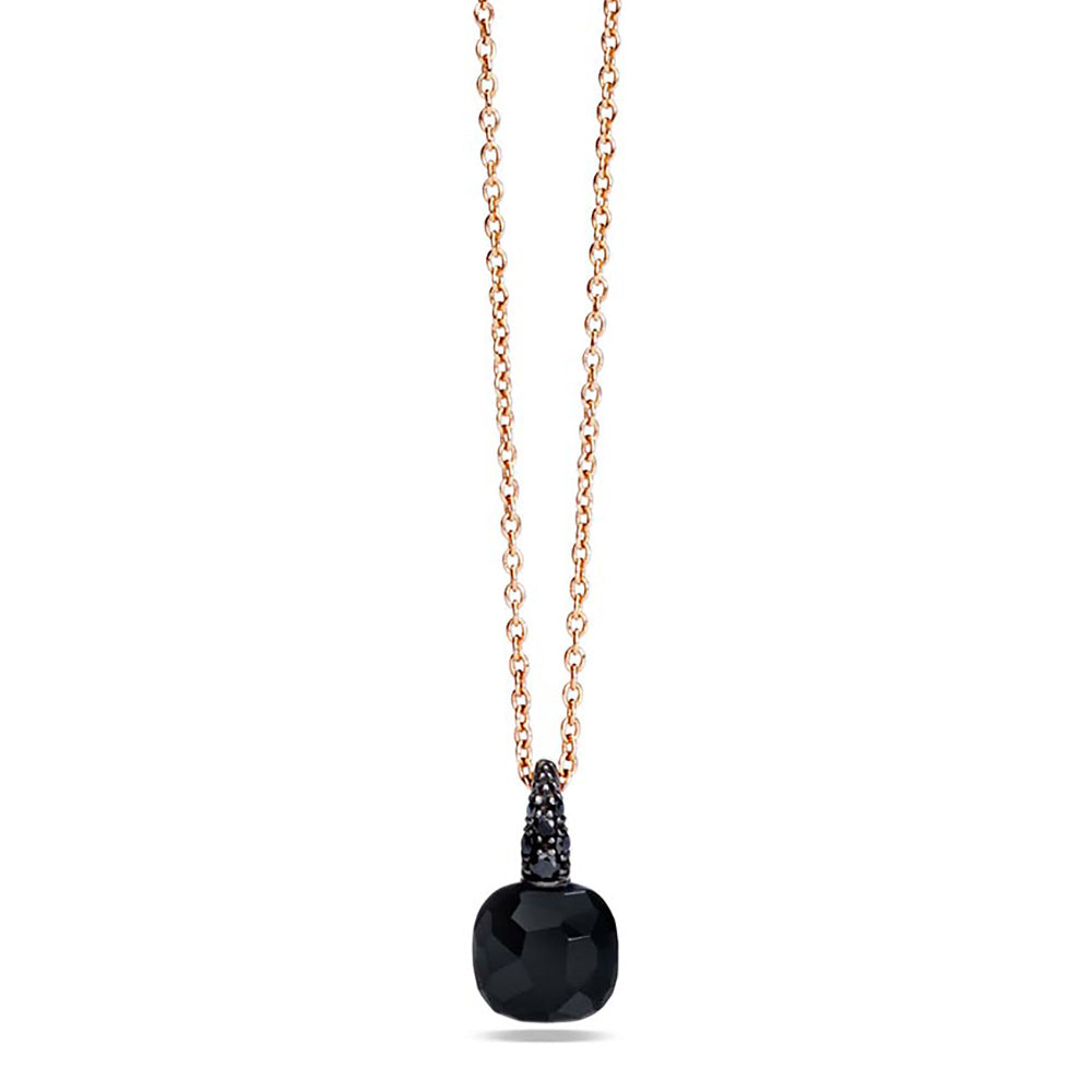 Collier Capri en Or Rose 18K & Diamant Noir et Onyx