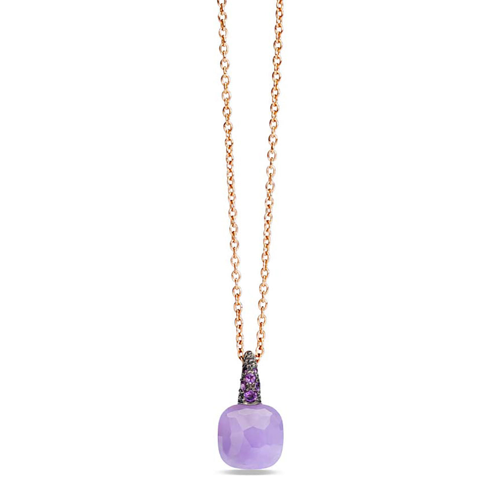 Collier Capri en Or Rose 18K & Pierre de Jade lavande et Améthyste