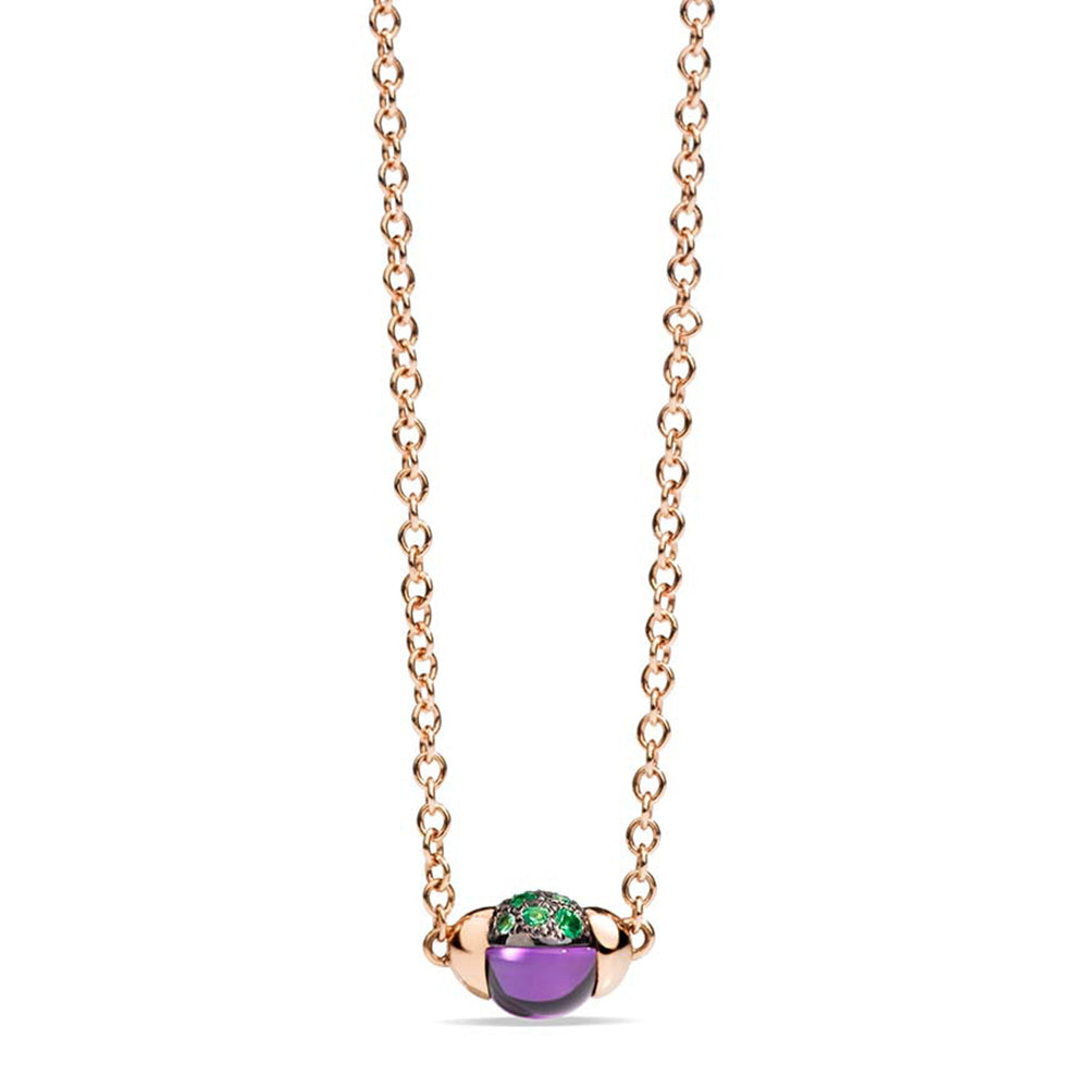 Collier M'Ama Non M'Ama en Or Rose 18K & Améthyste et Grenat tsavorite