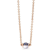 Collier M'Ama Non M'Ama en Or Rose 18K & Pierre de Lune et Saphir Blanc