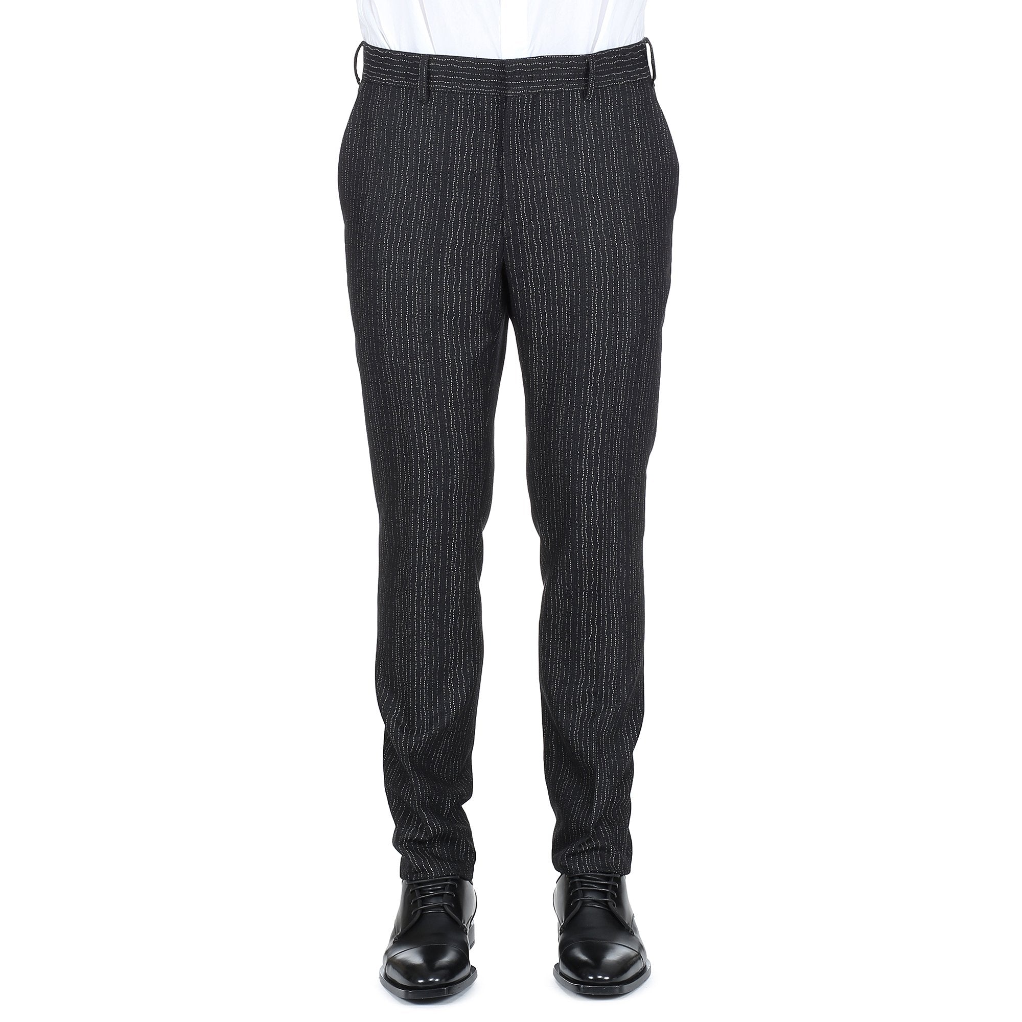 Pantalon coupe regular en jacquard - Noir